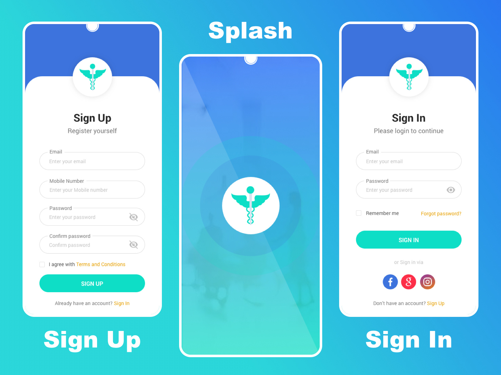 Mobile App login Screen and Splash Screen designed by Jyoti Bala. 