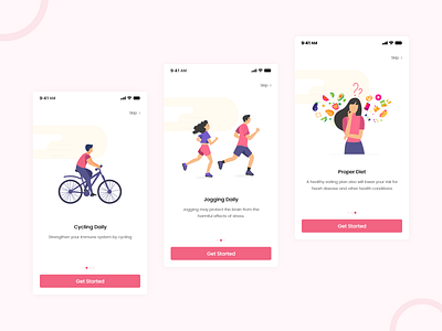 Fitness onboarding UI app design ui