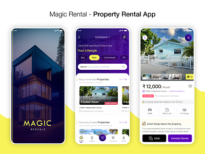 Magic Rental - Property Rental App mobile app mobile ui rental app