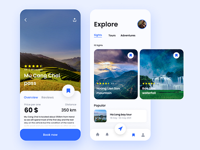 Vietnam Travel service mobile app design mobile ui