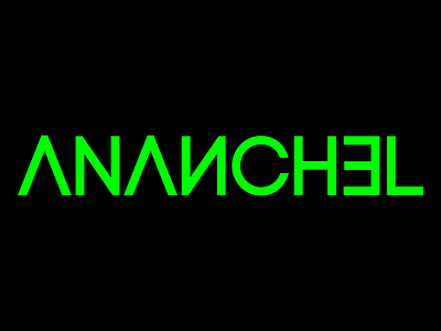 Ananchel V1 2 color futuristic minimal music typography
