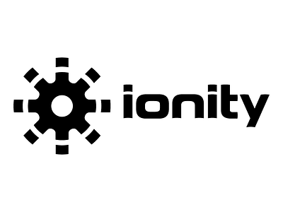Ionity Logo branding cog custom typography gear logo modern monochrome