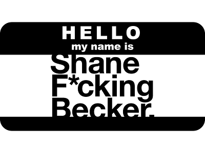 SFB c line hello my name is nametag shane becker