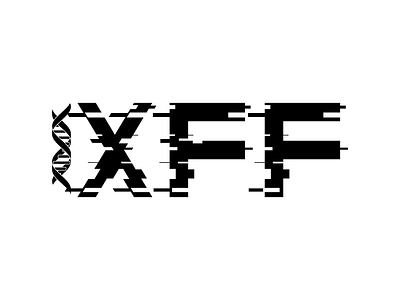 XFF Logo v1 branding custom typography cyberpunk dna futuristic glitch logo monochrome offset typography