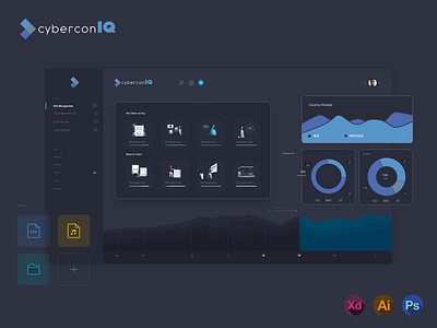 Cybercon IQ app art design graphic design illustrator minimal typography ux vector