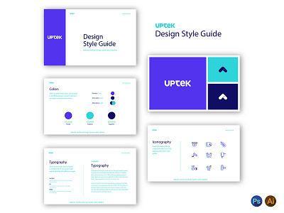 UPTEK Technologies branding design flat icon logo typography ui