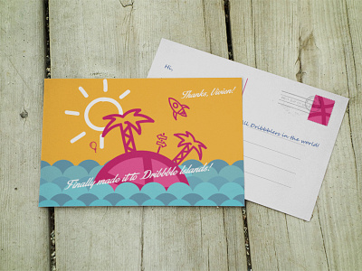 Dribbble Islands island postcard