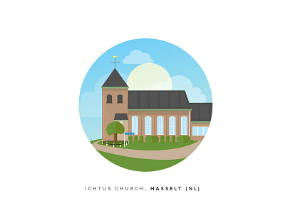 Church Circle - Netherlands church circle circular flat illustrator netherlands