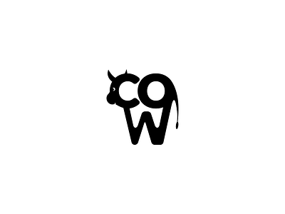 Cow From Its Own Characters animal character cow farm letters minimal simple word words