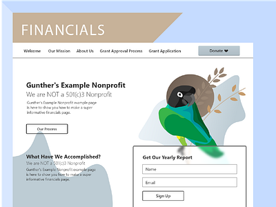 Financials Article Mockup illustration web