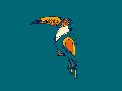 TOUCAN adobeillustrator bird design digital art icon illustration logo minimal toucan vector wacom intuos