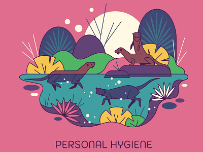 COVID 19 - PERSONAL HYGIENE adobeillustrator animal art coronavirus covid19 design digital art illustration minimal otter vector vector art vector illustration wildlife art