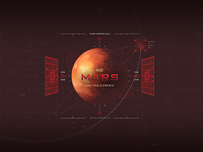 HUD Mars 3d adobe illustrator after effect animation cinema 4d display hud motion graphics screen design ui