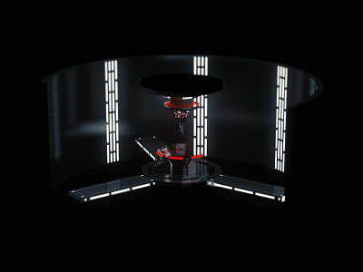 Low Poly Star Wars Tech 3d cinema 4d death star design environment illustration interior low poly redshift star wars the empire