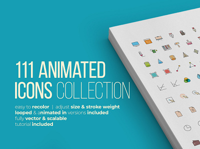 111 Animated Icons Pack - After Effect Template adobe illustrator after effect animated in animation background business collection cool corporate design flat icon icon design icon set illustration infographic looped motion graphics scalable vector