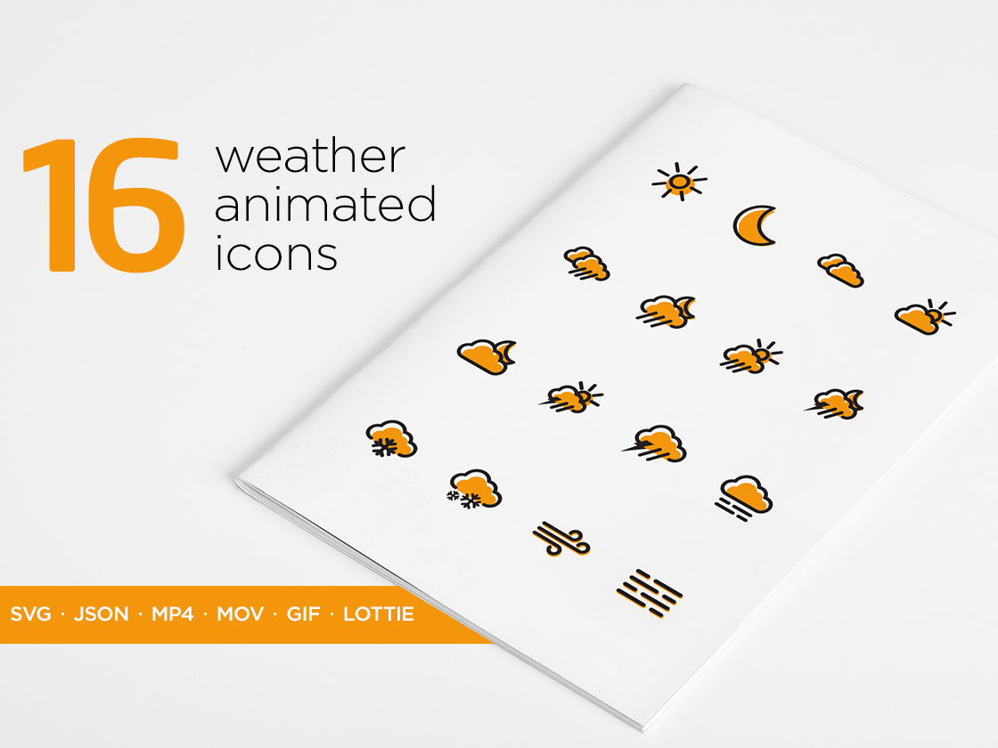 16 Weather Animated Icons By Kamen A On Dribbble