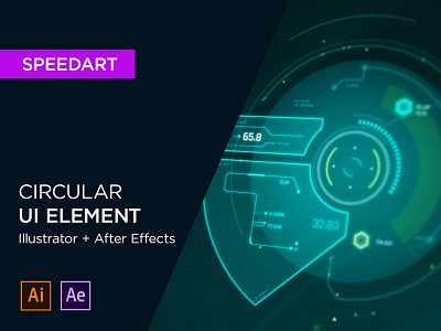 Circular UI Element adobe illustrator after effect animation design display element fui hud motion graphics patreon screen design speedart ui video