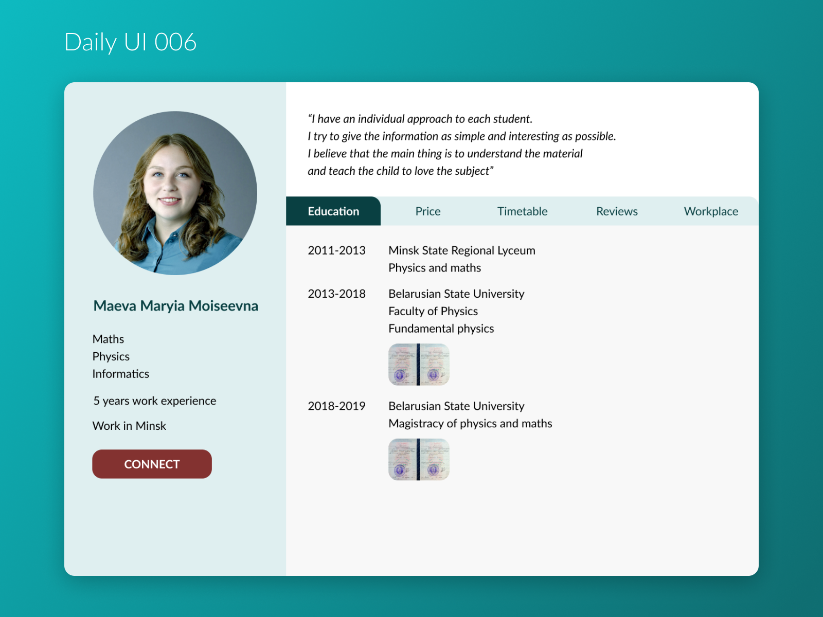 Daily UI 006 - User Profile by Kseniya Baslyk on Dribbble