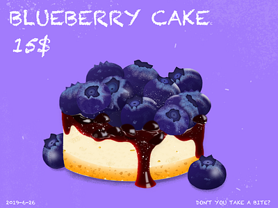 Blueberry cakee design illustration