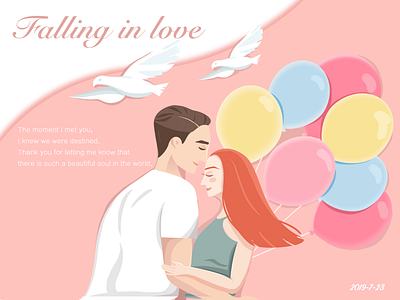 falling in love design illustration