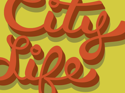 City Life custom font illustration lettering type typography