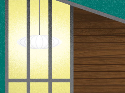 Modern color design illustration nelson lamp texture wood