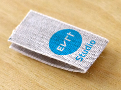 Towel Tag logo mock up sample surface design tag textile