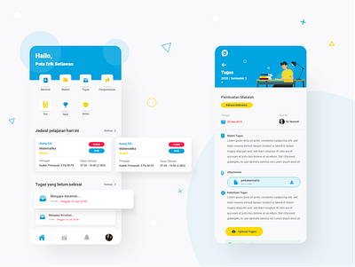 School Management app design flat ui ux web