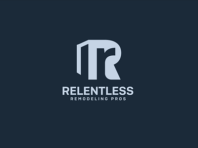 Relentless Remodeling Pros creative design flat logo logodesign negative space negative space logo wordmark logo