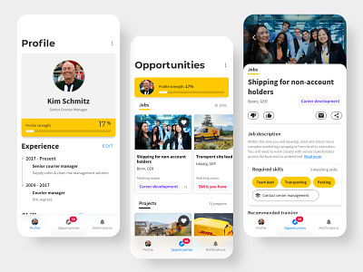 Talent management mobile app by Doron Shine on Dribbble