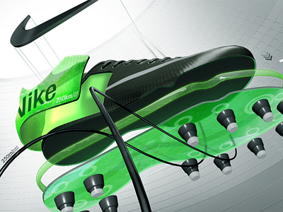 The Shoe 3d broken concept design green nike separated shoe soccer