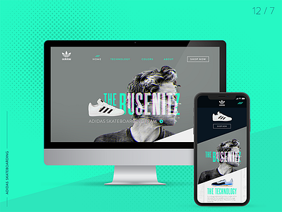 Adidas Skateboarding adidas glitch one pager responsive shoes skateboarding ui ux