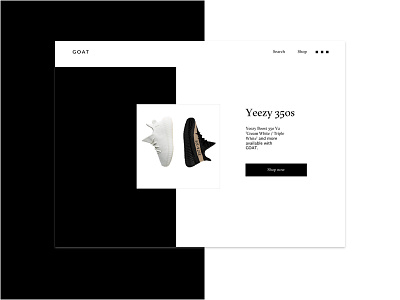 Goat Homepage redesign black black white goat homepage in progress sneakerhead sneakers ui uidesign white yeezy