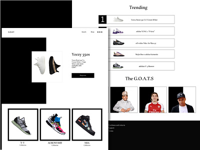 Goat Homepage Remix black black white design goat homepage london minimal nike sneaker sneakers ui