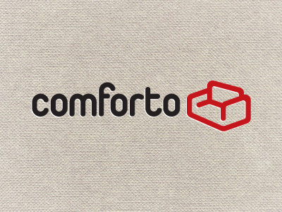 Comforto branding comforto furniture logo red