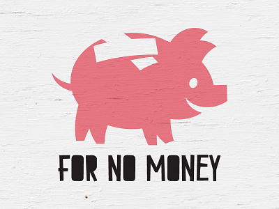 For No Money donation logo money pig piggy bank pink