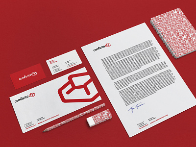 Comforto Branding branding comforto furniture logo red