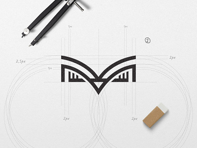 KM + DNA Logo 2 Process @andrepicarra branding dna grid grid layout grid logo guides icon identity initials km letter letters logotype mark minimal monogram mountains process