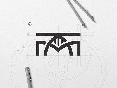 KM + DNA + Mountains Logo 3 Process @andrepicarra branding dna grid layout grid logo guides icon identity initials km letter lettermark letters logotype minimal monogram mountains process