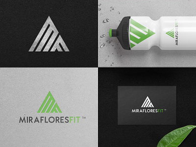 MF Logo Design - Rebranding @andrepicarra black branding business card businesscard design fit fitness green gym identity initials logo logotype mark monogram