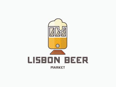 Logo Design for Beer Event beer electric lisbon market retro train vintage