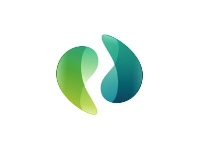 Gradient blue gradient green icon logo mark shape symbol