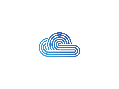 Sweet Dreams blue cloud dreams gradient lines logo mark symbol vinyl