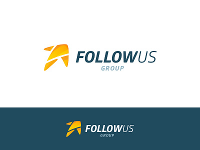 Follow Us arrow branding identity logo logotype mark orange symbol yellow