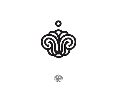 Flower or Goat? collum face flower goat greek head icon lines logo mark symbol