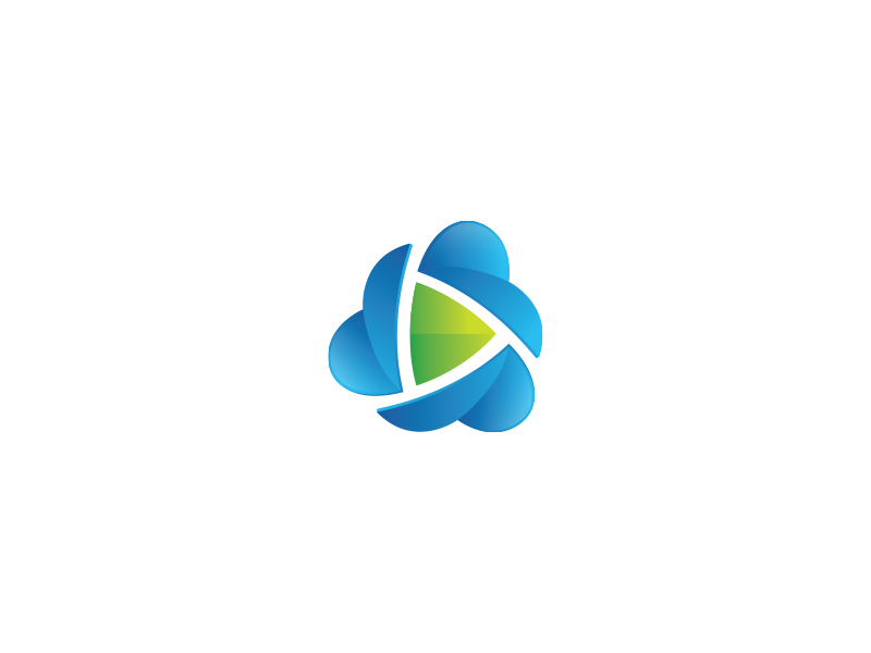 Play Your Dream gradient green blue sports events cloud dream play mark identity design logo