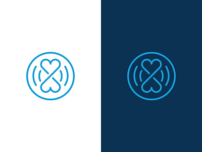 Hearts Logo Design blue branding circle design geometric hearts identity infinity line logo mark symbol