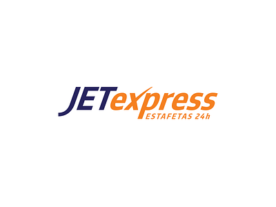 JETexpress blue box brand branding delivery email logo orange rebranding word wordmarkit