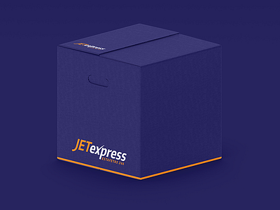 JETexpress Box blue box brand branding delivery email logo orange rebranding word wordmarkit