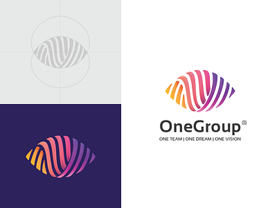 Vision Branding colorful dream eye group guide logo mark one sketch team vision waves